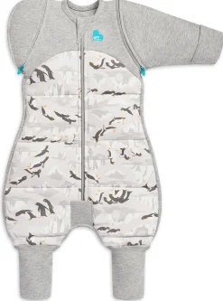 Love To Dream Swaddle UP Transition Suit Quilted Cotton 3.5 TOG, Large - Penguin Parade Grey