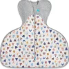 Love To Dream Swaddle UP Designer Collection Hip Harness Quilted Cotton 2.5 TOG, Small - Happy Hats White