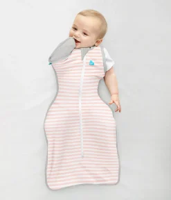 Love To Dream Swaddle UP Transition Bag Original 1.0 TOG, Medium - Dusty Pink Stripe