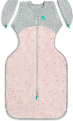 Love To Dream Swaddle UP Transition Bag Cotton Fleece Mild, Large - North Star Light Pink