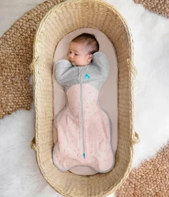 Love To Dream Swaddle UP Cotton Fleece Mild, Newborn - North Star Light Pink