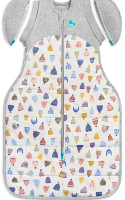 Love To Dream Swaddle UP Designer Collection Transition Bag Quilted Cotton 2.5 TOG, Medium - Happy Hats White