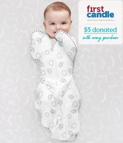 Love To Dream Swaddle UP Original 1.0 TOG, Medium - Rainbow White