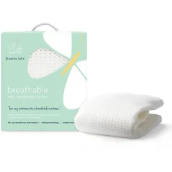 Lullaby Earth Breathe-Safe Breathable Mini Crib Mattress Cover - White