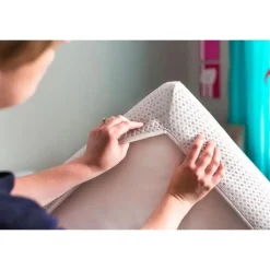 Lullaby Earth Breathe-Safe Breathable Mini Crib Mattress Cover - White