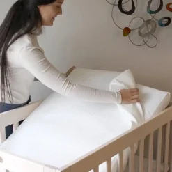 Lullaby Earth Breathe-Safe Breathable Mini Crib Mattress Cover - White