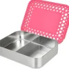 LunchBots Medium Duo Bento 2 Compartment Lunch Box - Pink Dots