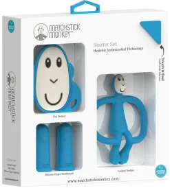 Matchstick Monkey Teething Starter Set - Blue