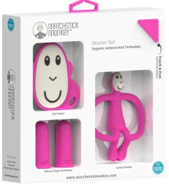 Matchstick Monkey Teething Starter Set - Pink