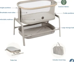 Maxi-Cosi Iora Bedside Bassinet - Classic Oat