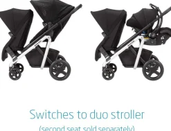Maxi-Cosi Lila Double Stroller + Mico XP Max Travel System Bundle - Nomad Black / Essential Black