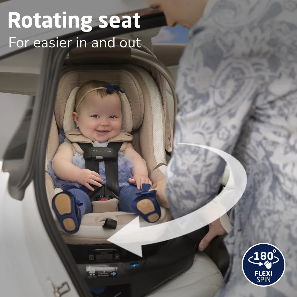 Maxi-Cosi Tayla Max + Peri 180 Rotating Infant Car Seat Travel System Bundle - Onyx Wonder