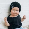 millie+roo Smile Rib Knit Beanie - Black (0-1Y)