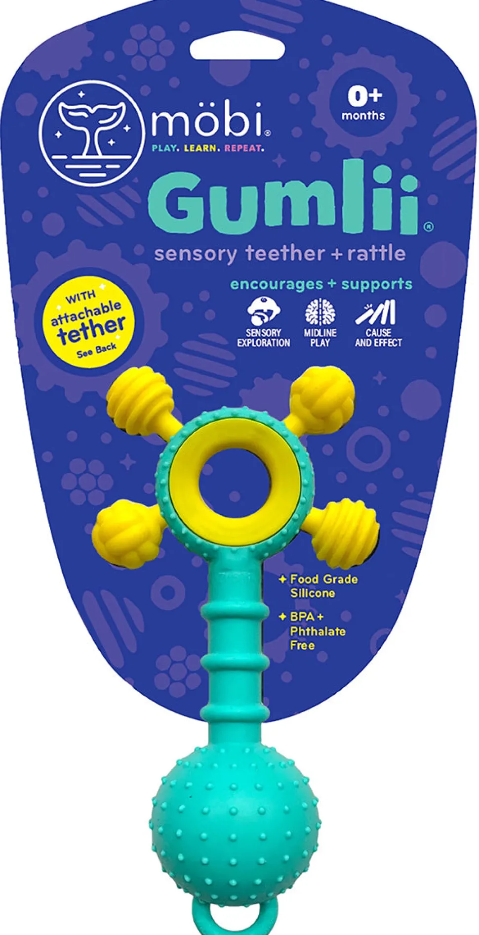 Mobi Gumlii Sensory Teether + Rattle