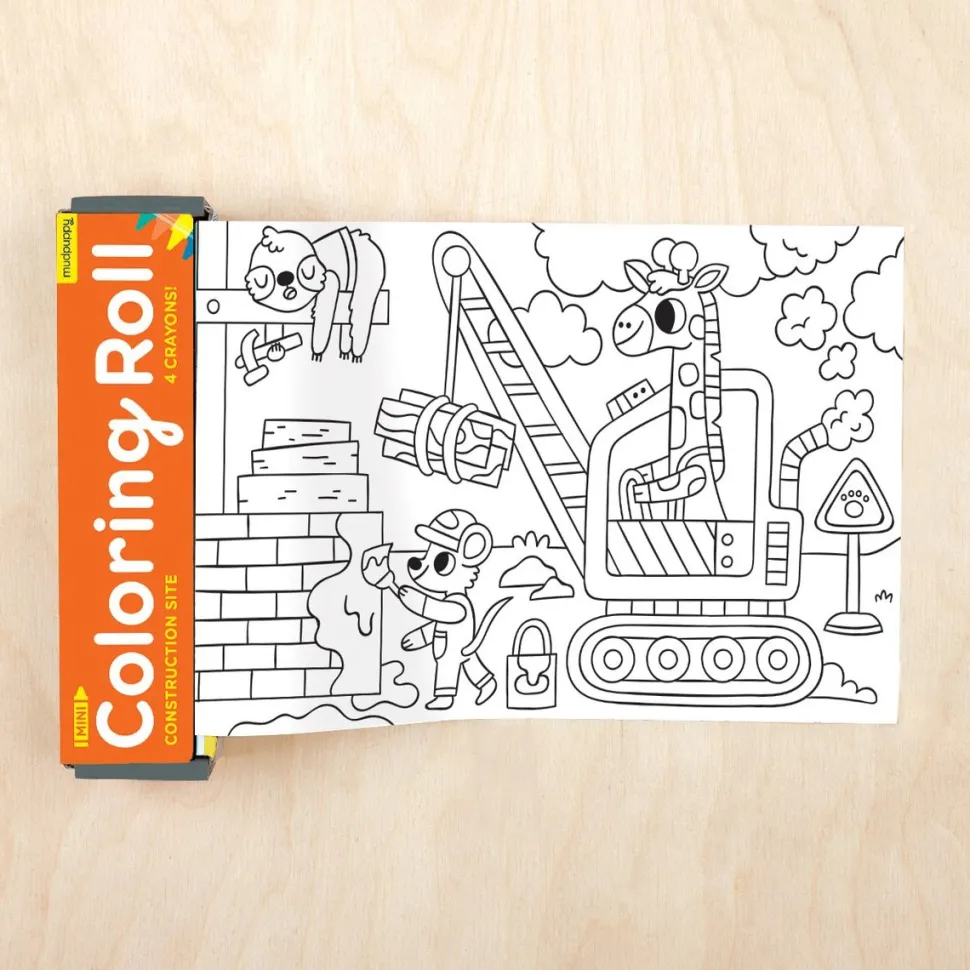 Mudpuppy Mini Coloring Roll - Construction Site