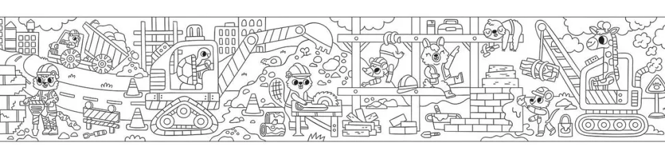 Mudpuppy Mini Coloring Roll - Construction Site