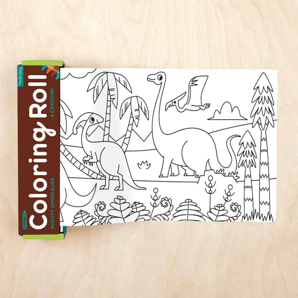 Mudpuppy Mini Coloring Roll - Mighty Dinosaurs