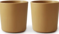 Mushie Dinnerware Cups for Kids, Set of 2 - Mustard