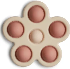 Mushie Flower Press Toy - Rose / Blush / Shifting Sand