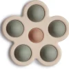Mushie Flower Press Toy - Dried Thyme / Natural / Shifting Sand