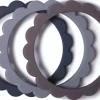 Mushie Flower Teething Bracelet 3-Pack - Steel/Dove Gray/Stone