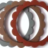 Mushie Flower Teething Bracelet 3-Pack - Cambridge Blue/Clementine/Natural