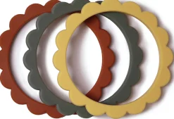 Mushie Flower Teething Bracelet 3-Pack - Sunshine/Dried Thyme/Clay