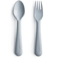 Mushie Fork and Spoon Set - Cloud