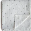 Mushie Organic Cotton Muslin Swaddle Blanket - Leaves