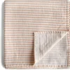 Mushie Organic Cotton Muslin Swaddle Blanket - Natural Stripe