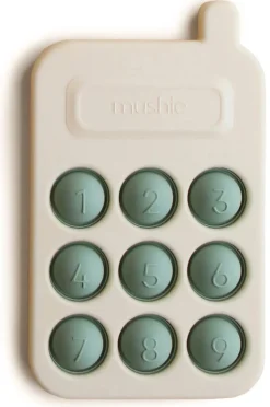 Mushie Phone Press Toy - Cambridge Blue