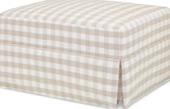 Namesake Crawford Gliding Ottoman - Tan Gingham