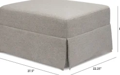 Namesake Crawford Gliding Ottoman - Performance Grey Eco-Weave