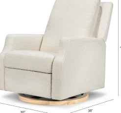 Namesake Crewe Swivel Glider Recliner - Ivory Boucle w/Light Wood Base