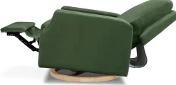 Namesake Crewe Swivel Glider Recliner - Forest Green Velvet w/Light Wood Base