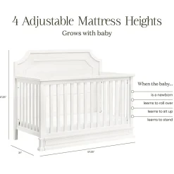 Namesake Emma Regency 4-in-1 Convertible Crib - Warm White