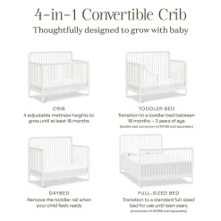 Namesake Liberty 4-in-1 Convertible Spindle Crib - Warm White