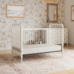 Namesake Liberty 3-in-1 Convertible Spindle Crib w/Toddler Bed Conversion Kit - Warm White