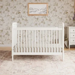 Namesake Liberty 3-in-1 Convertible Spindle Crib w/Toddler Bed Conversion Kit - Warm White
