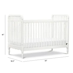 Namesake Liberty 3-in-1 Convertible Spindle Crib w/Toddler Bed Conversion Kit - Warm White