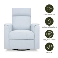 Namesake Willa Plus Electric Glider Recliner w/ Electric Headrest - Performance Blue Chambray Eco-Twill
