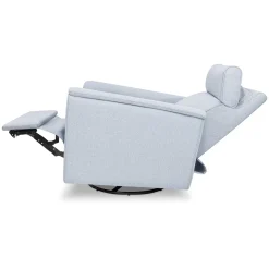 Namesake Willa Plus Electric Glider Recliner w/ Electric Headrest - Performance Blue Chambray Eco-Twill