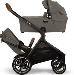 Nuna DEMI Next Stroller with Rider Board + DEMI Next Bassinet with Stand Bundle - Granite
