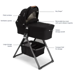 Nuna MIXX Series Bassinet + Stand - Caviar