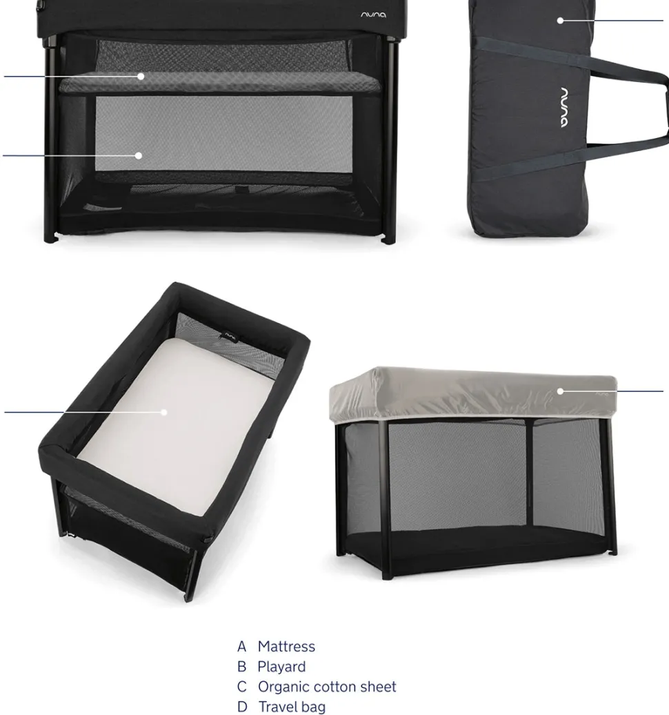 Nuna PAAL Travel Cot + Playard - Caviar