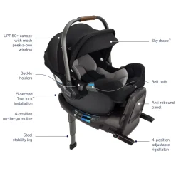 Nuna PIPA RX Infant Car Seat + RELX Base with Load Leg - Caviar