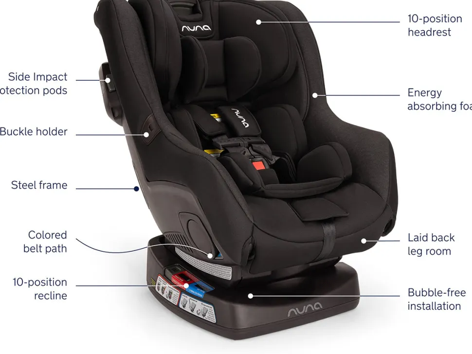 Nuna Rava Convertible Car Seat - Caviar (Flame Retardant Free)
