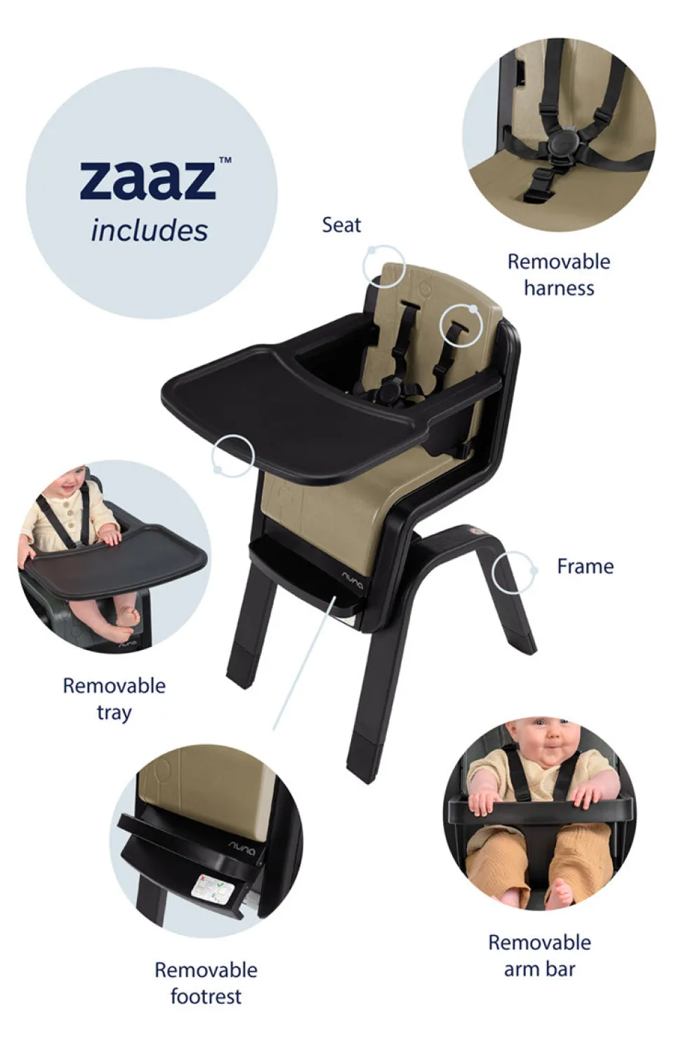 Nuna Zaaz High Chair - Pine