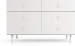 Oeuf 6 Drawer Dresser - Fawn - White