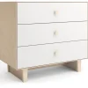 Oeuf 3 Drawer Dresser - Rhea - White/Birch